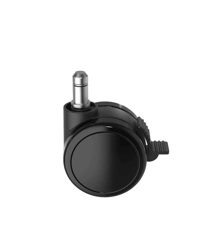 Black castors with brakes